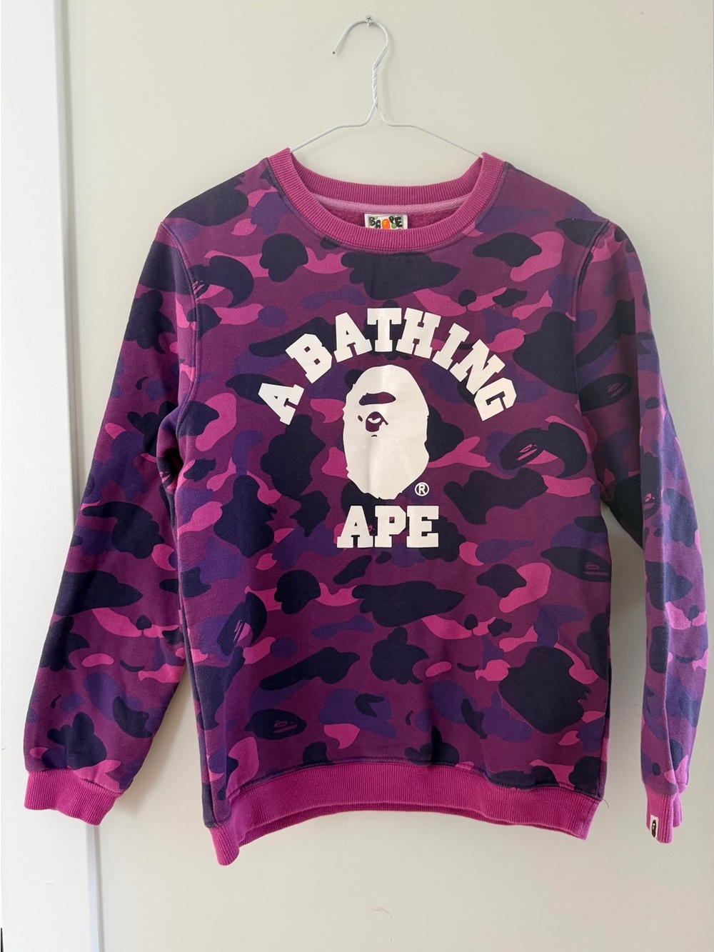 Bape Women’s Purple Camo Crewneck Sweatshirt Size Large